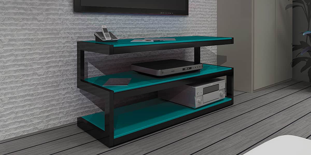 Norstone Esse Noir Et Bleu Meubles TV Norstone Sur EasyLounge